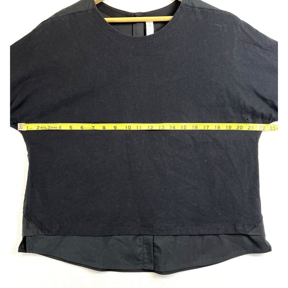 LULULEMON Live To Layer Womens Shirt Sz 4 Black Cotton Blend‎ Half Sleeve Casual - Picture 8 of 12